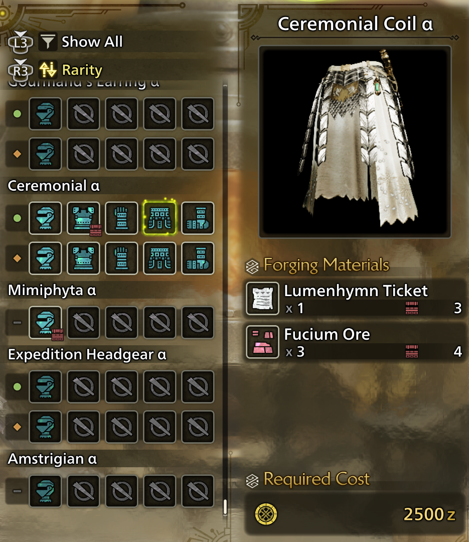 Monster Hunter Wilds Lumenhymn Ceremonial Armor